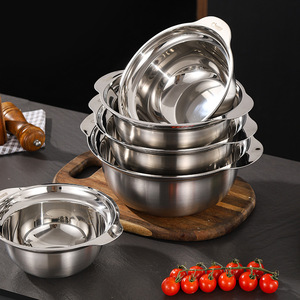 Colador de acero inoxidable con asa, juego de coladores para lavar arroz, tazón mezclador para verduras, frutas, <span class=keywords><strong>pasta</strong></span>, drenaje de cocina - Product Image 1