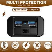 Prises USB 12V pour camping-car, chargeur de voiture à 2 ports USB, prise QC3.0, chargeur rapide étanche, adaptateur d'alimentation avec lumière LED