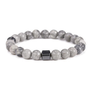 Pulsera de Piedras Naturales con Cuentas de Ónice Negro Magnético, Ojo de Tigre y <span class=keywords><strong>Piedra</strong></span> de Pino, para Hombre y Mujer, Venta Caliente - Product Image 2