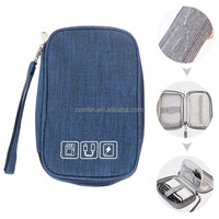 Organisateur de technologie portable avec logo personnalisé, mini pochette de rangement pour câbles de données et batterie externe