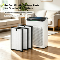 Kit de filtres de remplacement double face MR5866 pour purificateur d'air domestique à double prise d'air, filtre HEPA H13 véritable avec noyau de charbon, convient aux grandes pièces