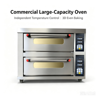 Four à gaz GPL commercial à 2 niveaux, grande capacité, machine de boulangerie pour la fabrication de pain, de gâteaux et de pizzas