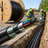 Câble à fibre optique GYTA53 à tube lâche codé et doublement blindé pour les projets de câblage souterrain de communication routière