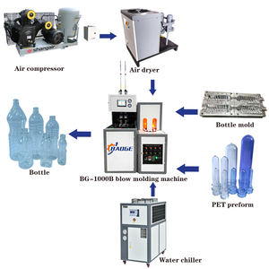 Uygun maliyetli profesyonel yarı otomatik 2 boşluk PLC AirTac 15KW 2 yıl garanti PET maden suyu şişesi şişirme - Product Image 2