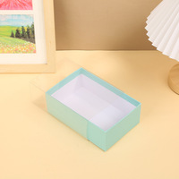 Boîte cadeau de festival transparente et colorée, imprimée quatre couleurs, style tiroir à bijoux, en carton fait main avec poignée découpée, vente en gros
