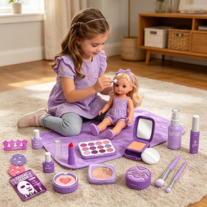 HT 598110 Girl Simulation <strong>Makeup</strong> Toy Pretend Play <strong>Makeup</strong> Dressing <strong>Set</strong> Toy Plastic Beauty <strong>Princess</strong> Pretend Role Play Dress-up Toy - Product Image 2