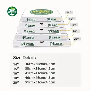 모든 크기 피자 상자 32x32 30x30 33 33 재사용 골판지 피자 포장 배달 상자 자신의 로고