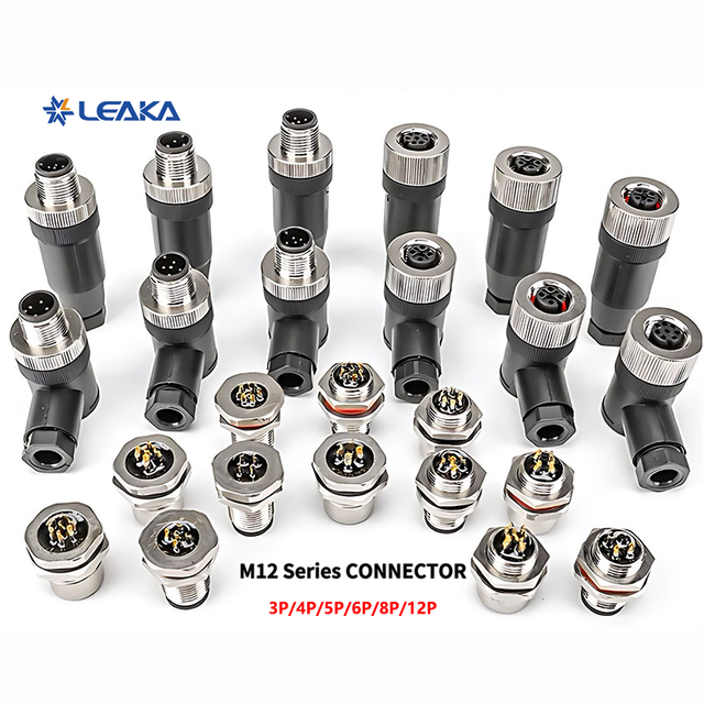 Custom IP66 Waterproof Straight Elbow Male Female Circular Plug Screw Threaded Coupling 3 4 5 8Pin M12 Sensor Connector a Code