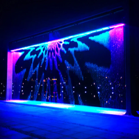Cortina de Agua Digital de Acero Inoxidable Personalizada, Pared de Agua con Luces LED Multicolores para Jardín de Villa, Diseño Moderno para Exteriores