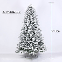 Sapins de Noël artificiels réalistes floqués en PE avec flocons de neige, de 1,5 m, 1,8 m et 2,1 m, personnalisables pour l'intérieur, vente en gros directe usine