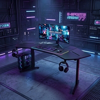 Grand bureau de jeu moderne en forme d'aile de 1.8m pour coin d'ordinateur Table de jeu Esport Gamer réglable personnalisée avec porte-gobelet