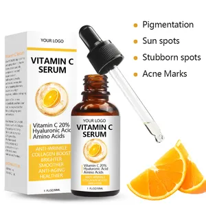 Kore doğal organik güzellik cilt bakımı beyazlatma Anti Aging kırışıklık özel etiket yüz yüz hyaluronik asit C vitamini Serum