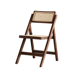 Folding Durable Wooden Frame Restaurant Natual Rattan Foldable Dining <b>Chair</b> on Sale - Product Image 1