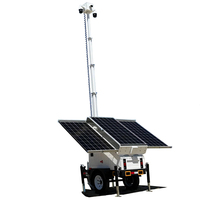 Remolque de Seguridad Móvil con Energía Solar y Mástil Telescópico para Obras de Construcción sin Electricidad