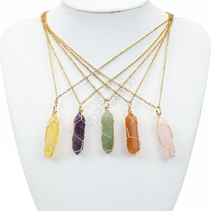 دلاية للقلادة من أحجار الجمشت, دلاية للقلادة مصنوعة من الكريستال ذات طرف سداسي ومرصع بسلك ملفوف ، دلاية للقلادة من أحجار الجمشت - Product Image 3