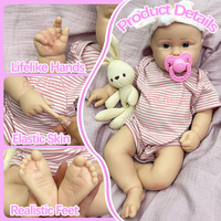 Poupée Bébé Reborn en Silicone Lavable de 18 Pouces, Corps Entier, Fille, Aspect Nouveau-né Réaliste, pour Jeu d'Imitation Enfant, Cadeau de Collection, Vente en Gros
