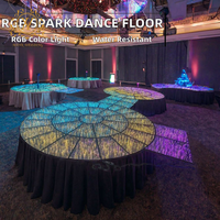 Dalles de sol en verre illuminées avec LED, miroir 3D, piste de danse, lumière rouge, design luxueux, étanche, pour mariages et fêtes