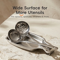 Ensemble de plateaux à couverts en acier inoxydable 304 avec support pour cuillère à soupe et spatule à riz pour la maison, le camping, le restaurant et la cuisine
