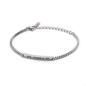Version coréenne <span class=keywords><strong>de</strong></span> ins minorité vent froid anglais vous me laissez compléter couple bracelet <span class=keywords><strong>en</strong></span> acier au titane mode féminine lettrage han - Product Image 4