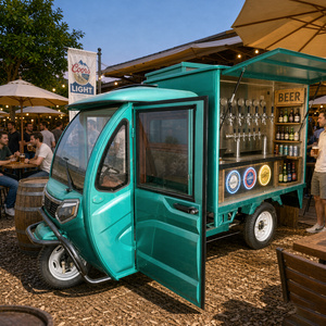 Tricycle électrique sur mesure en acier inoxydable, vente en gros directe usine, remorque bar mobile pour événements extérieurs et distribution de boissons - Product Image 1