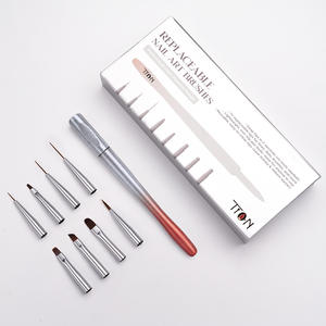 2026 Nieuwe Multifunctionele Nagelkunst Penseelset Metalen Handvat Creatieve Ontwerpen Vervangbaar voor Nagelstudio's - Product Image 1