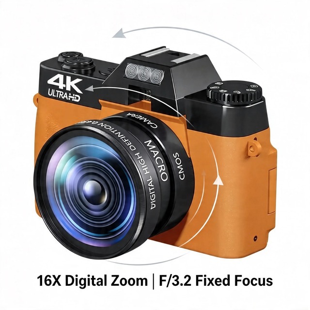 Hot Sale Camera 3-Inch Screen Rechargeable Battery 48 MP Mega Pixels 16x Digital Zoom 4K Video Recording Digital Camera