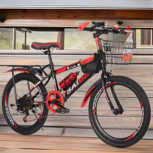 Vélo de montagne pour enfants 20/22/24 pouces en acier haute teneur en carbone, 6 vitesses, fourche en acier, frein à câble, roues d'apprentissage, pour garçons et filles - Product Image 4