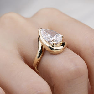 Anillo de diamantes cultivados en laboratorio de oro amarillo de 18 quilates Messi Jewelry MSR-2010 para mujer - Product Image 6