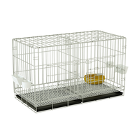 Cage d'élevage de luxe simple et empilable en acier inoxydable avec cloison centrale et portes latérales pour nichoirs, pour oiseaux et perroquets