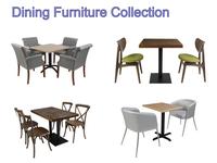 Vente en gros Ensembles de luxe Tables et chaises de restaurant en bois massif et cuir PU Chaises longues en bois