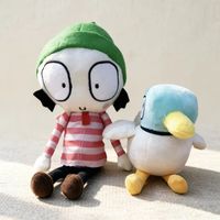 Peluche en coton PP super douce Sarah et Canard, animaux de dessin animé anglais pour enfants, avec fonction anti-stress, cadeau d'Halloween pour enfants