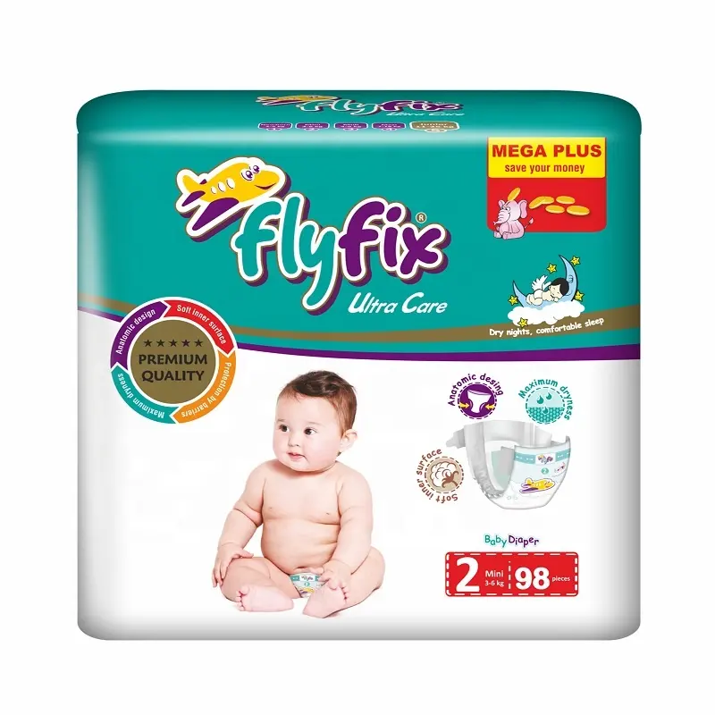 Flyfix mega plus couches meilleures ventes couches pour bébés dorloter respirant doux jetable canal XXL OEM tissu anti-surface