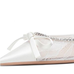 Chaussures de mariée élégantes en soie blanche à bout pointu, talons sexy tendance 2025 pour femmes, tailles 33-42 - Product Image 5