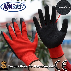 قفازات اللاتكس المرنة باللون الأحمر والأسود من البوليستر الصناعي ، مخصص البستنة - Product Image 4