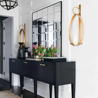 Miroir mural décoratif en verre mosaïque biseauté en forme de diamant, vente en gros d'usine à prix abordable