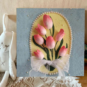 DIY tuval gül kız akrilik boyama fırça tuval çerçevesi ile sanat kiti - Product Image 5