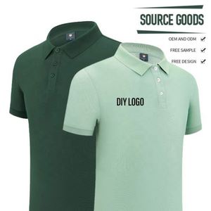 Factory Customized Woven 100% Cotton Eco-Friendly Anti-Wrinkle for T-Shirt Short Sleeve Blank Men's Golf Unisex - Product Image 5