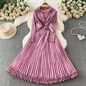 Women's Denim V-neck Pleated Maxi <b>Dress</b> Spaghetti <b>Strap</b> High Waist Vintage Lace Casual Daily Elegant <b>Dress</b> - Product Image 3