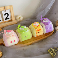 Porte-clés créatif en forme de rouleau suisse et d'animal, breloque de sac en peluche esthétique en forme de hot-dog pour femme, pendentif doux en forme de poupée gourmande, cadeau, vente en gros