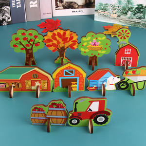 Puzzles en <span class=keywords><strong>bois</strong></span> Bambin Puzzles Ensemble Animaux de La Forêt En <span class=keywords><strong>Bois</strong></span> Épais de Construction avec de Grands boutons et Boîte Dure - Product Image 3