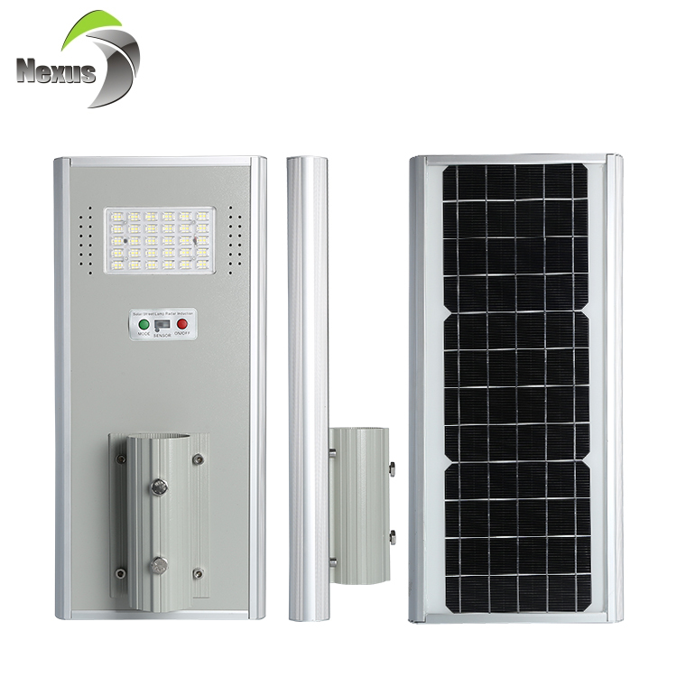 Alto lumen de aluminio ip66 impermeable 50 100 a 150 w todo en uno integrada led Luz de calle solar