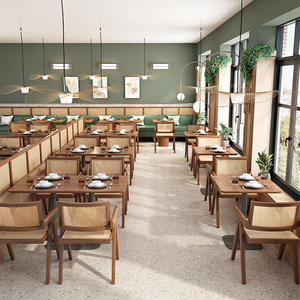 Juego de Muebles de Ratán Moderno <span class=keywords><strong>y</strong></span> Duradero de Grado Comercial, Mesa <span class=keywords><strong>y</strong></span> <span class=keywords><strong>Sillas</strong></span> de Madera <span class=keywords><strong>para</strong></span> <span class=keywords><strong>Restaurantes</strong></span>, Cafeterías <span class=keywords><strong>y</strong></span> Hoteles - Product Image 1