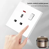 Prise de courant standard britannique 13A avec double prise USB Type-C, interrupteur 1/2/3 voies, prise murale électrique universelle blanche à 5 broches