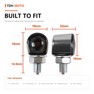 Universal Motorrad LED-Licht SLIVER ZINC ALLOY Gehäuse blinkende Anzeige <span class=keywords><strong>Mini</strong></span> Blinker wasserdichter Blinker für Roller - Product Image 5