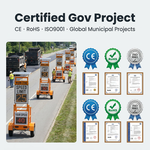 <span class=keywords><strong>Señal</strong></span> de Límite de Velocidad con Radar LED Solar, Remolque con Tablero de Advertencia de Seguridad Vial Móvil, <span class=keywords><strong>Señal</strong></span> de Seguridad Portátil para Obras Viales - Product Image 5