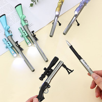 Pulpen Model Senapan Sniper 98k Grosir, Pulpen Tinta Hitam Lipat dengan Lampu LED untuk Hadiah Pelajar