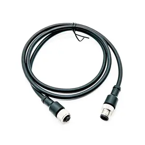 Double Ended Molded Pvc Jacket A-coded 5pin Male To Female Waterproof Connector M12 Cable