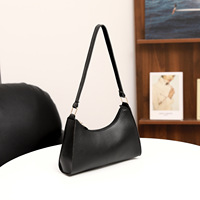 Sac à bandoulière pour femme en cuir PU, sac sous le bras, couleur unie simple, style décontracté pour femme, sac à main