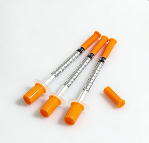 Seringues à <span class=keywords><strong>insuline</strong></span> stériles jetables individuelles de 1 ml, 0,5 ml, 0,3 ml, 31G, 8 mm avec aiguilles de sécurité pour usage humain – Vente directe usine - Product Image 1