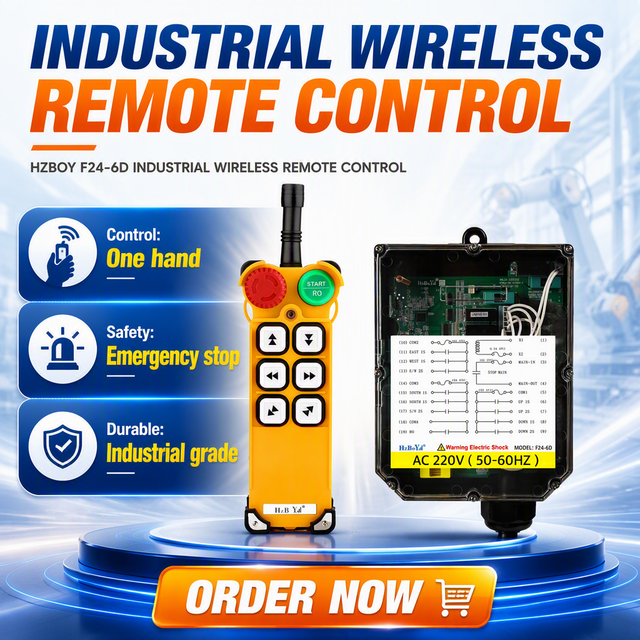 F24-6D Industrial Remote Control Crane 12-600Volt Wireless 433MHz Radio Control Hoist Protective Shockproof  Certified Made